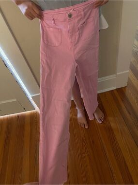 Copper Key Pink Jeans with Front Button